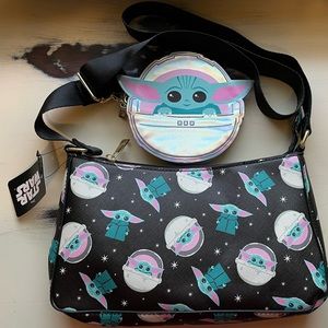 Bioworld Star Wars Disney Grogu Crossbody Bag Detachable The Child Coin Purse